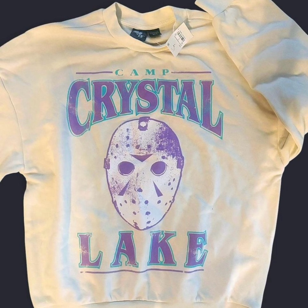 Camp Crystal Lake Graphic Sweater - Cream